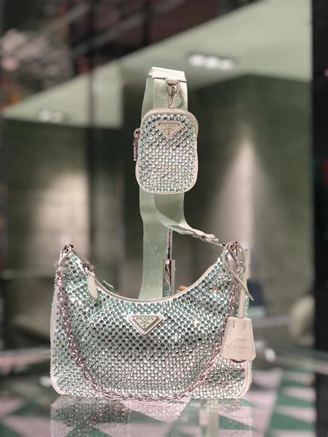 prada rhinestone crossbody bag|prada crystal embellished bag.